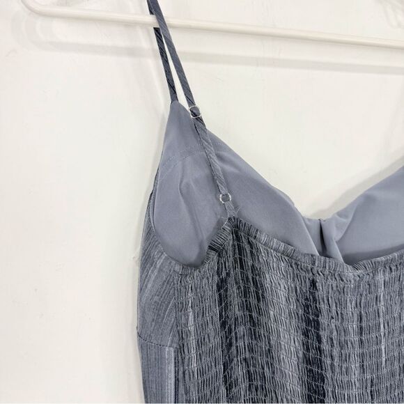 Soma Wknd Rayon Challis Bra Jumpsuit in Blue Ombre Vertical Stripe - Picture 13 of 16